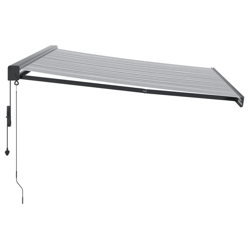 Uttrekkbar markise antrasitt og hvit 4x3 m stoff og aluminium