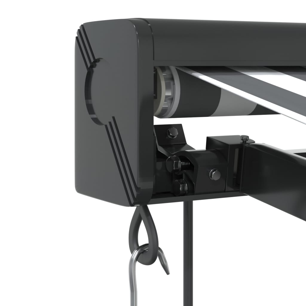 Uttrekkbar markise antrasitt og hvit 4x3 m stoff og aluminium