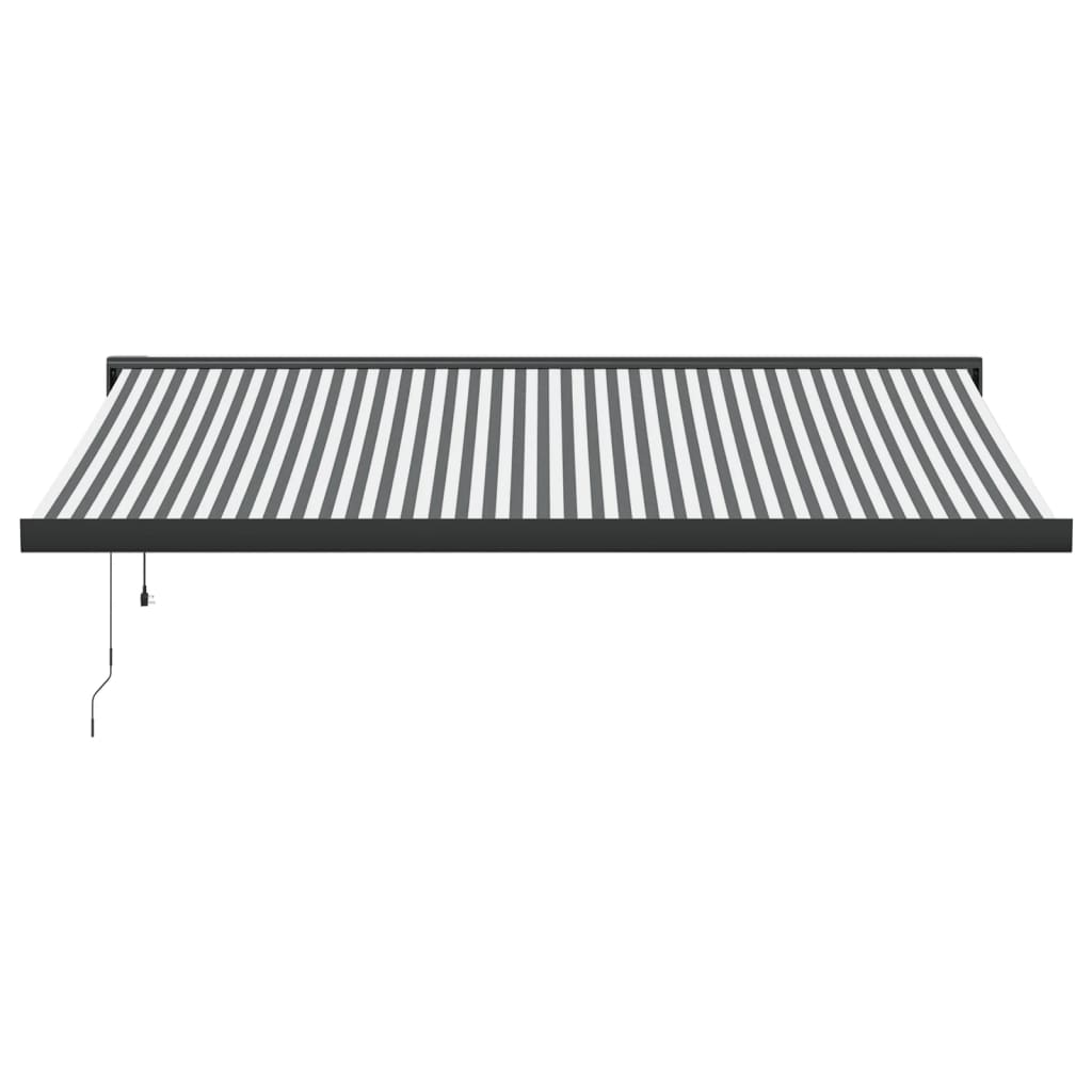 Uttrekkbar markise antrasitt og hvit 4,5x3 m stoff og aluminium