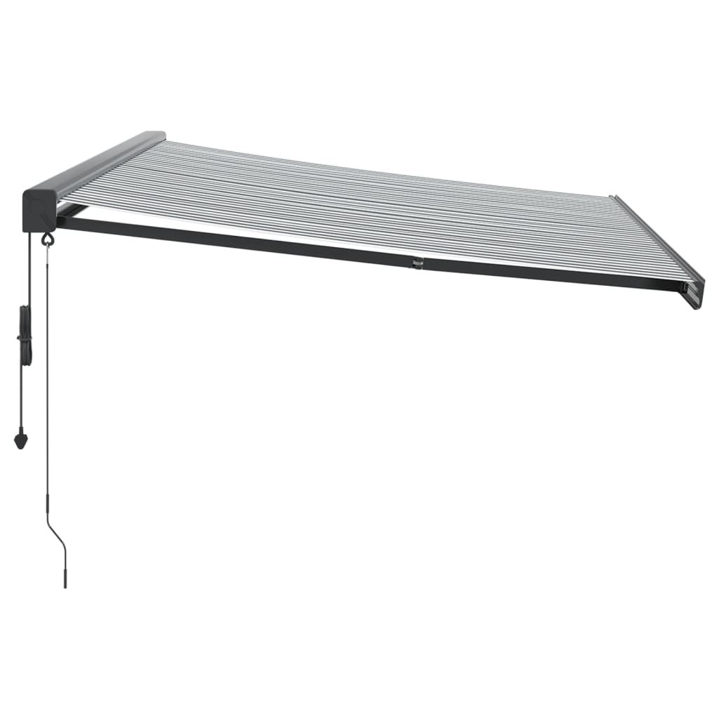 Uttrekkbar markise antrasitt og hvit 4,5x3 m stoff og aluminium
