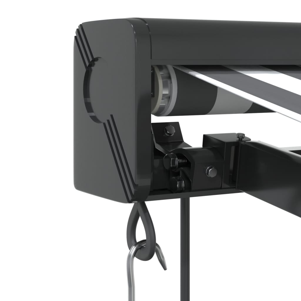 Uttrekkbar markise antrasitt og hvit 4,5x3 m stoff og aluminium