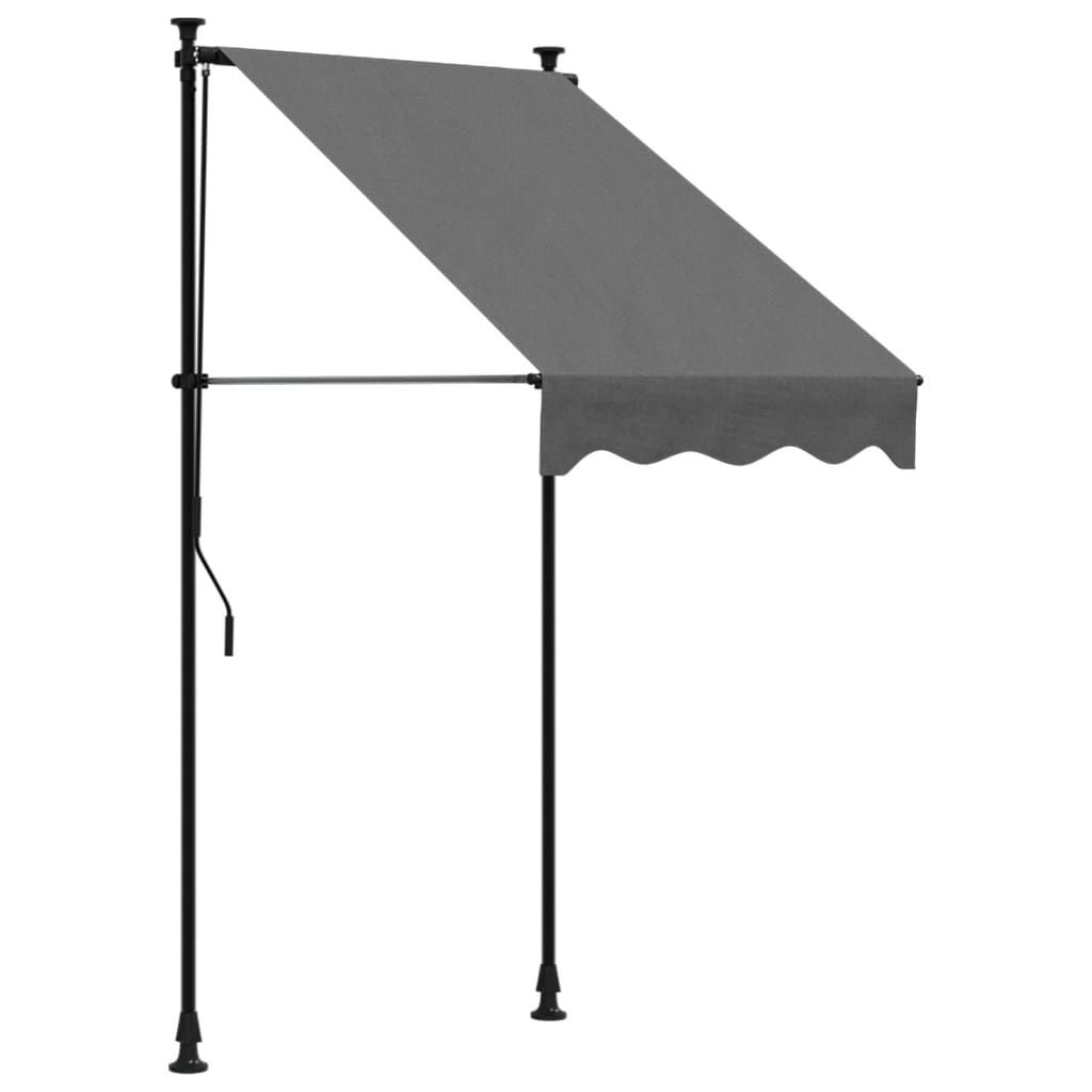 Uttrekkbar markise antrasitt 100x150 cm stoff og stål