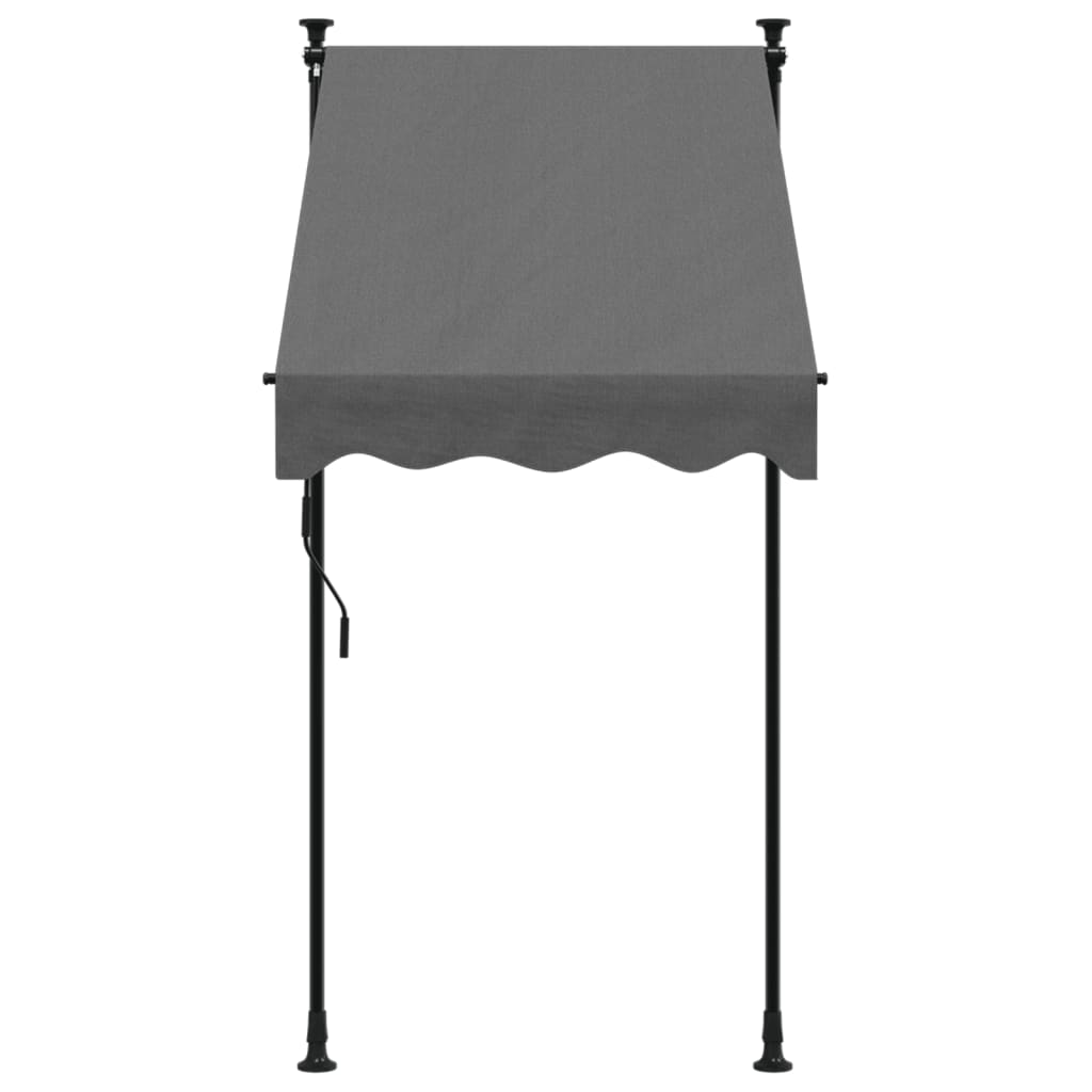 Uttrekkbar markise antrasitt 100x150 cm stoff og stål