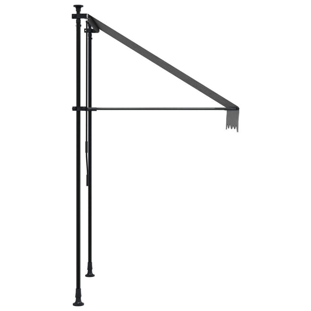 Uttrekkbar markise antrasitt 100x150 cm stoff og stål