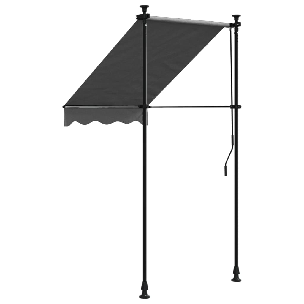 Uttrekkbar markise antrasitt 100x150 cm stoff og stål