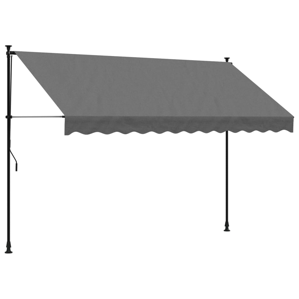 Uttrekkbar markise antrasitt 300x150 cm stoff og stål