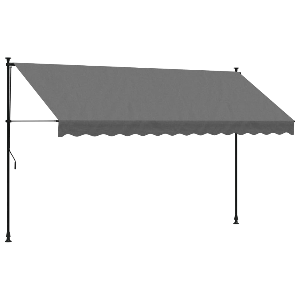 Uttrekkbar markise antrasitt 350x150 cm stoff og stål