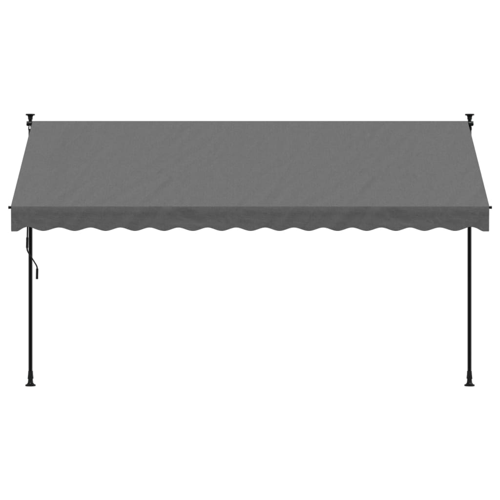 Uttrekkbar markise antrasitt 350x150 cm stoff og stål