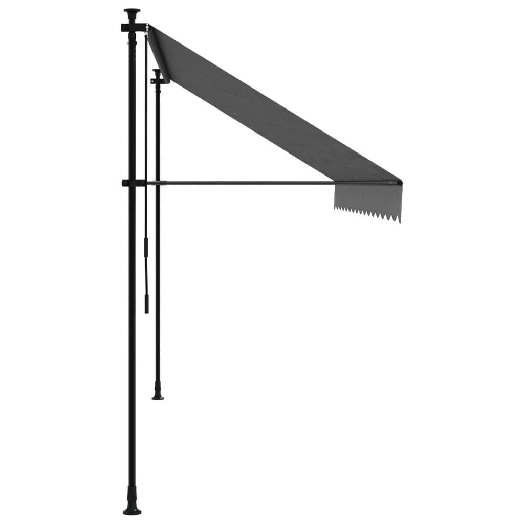 Uttrekkbar markise antrasitt 350x150 cm stoff og stål