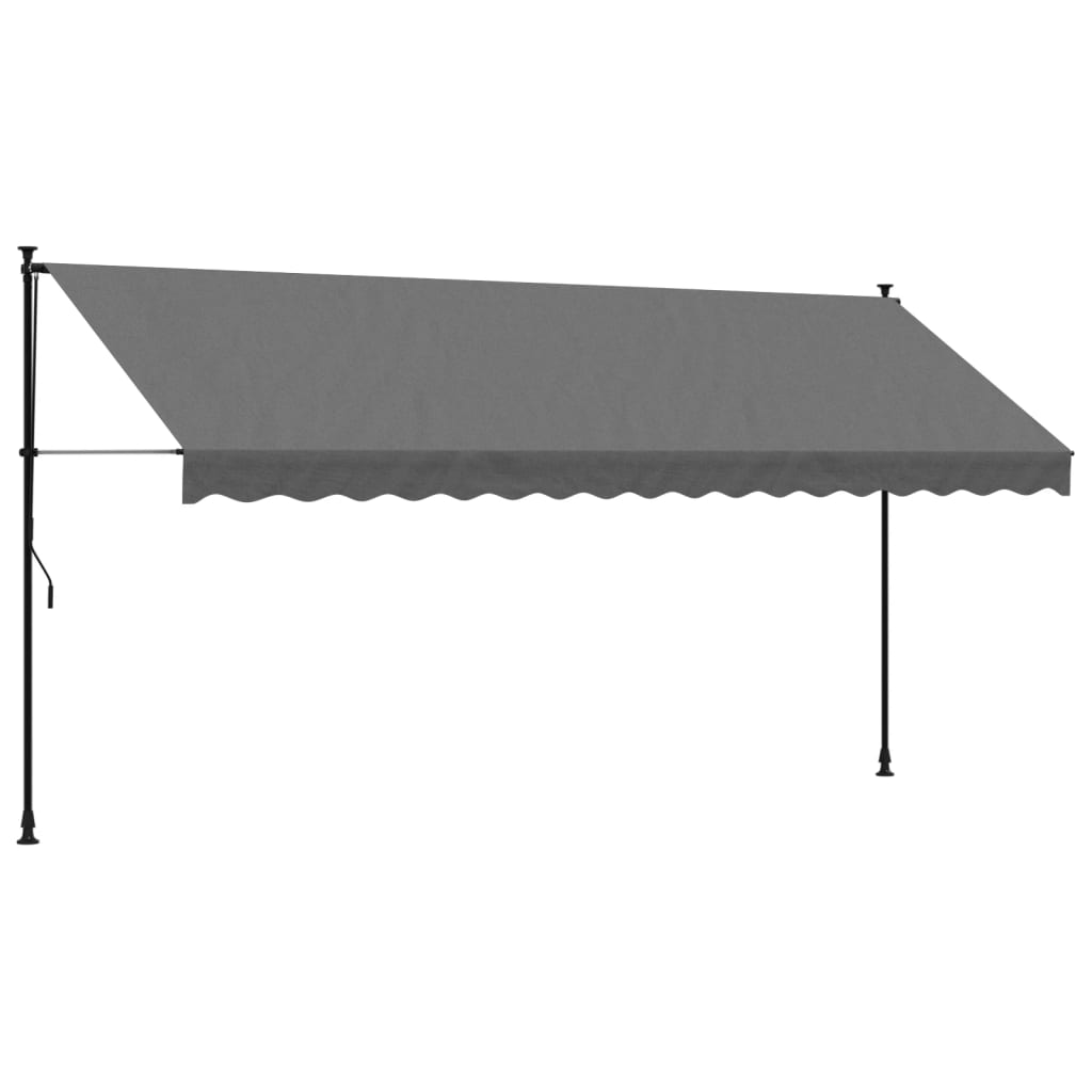 Uttrekkbar markise antrasitt 400x150 cm stoff og stål