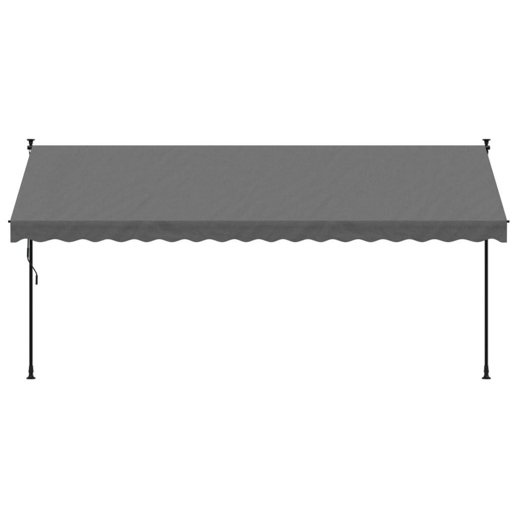 Uttrekkbar markise antrasitt 400x150 cm stoff og stål
