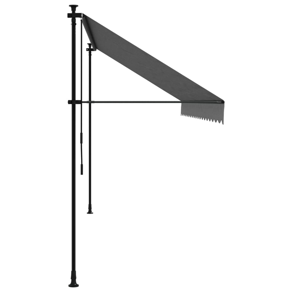 Uttrekkbar markise antrasitt 400x150 cm stoff og stål