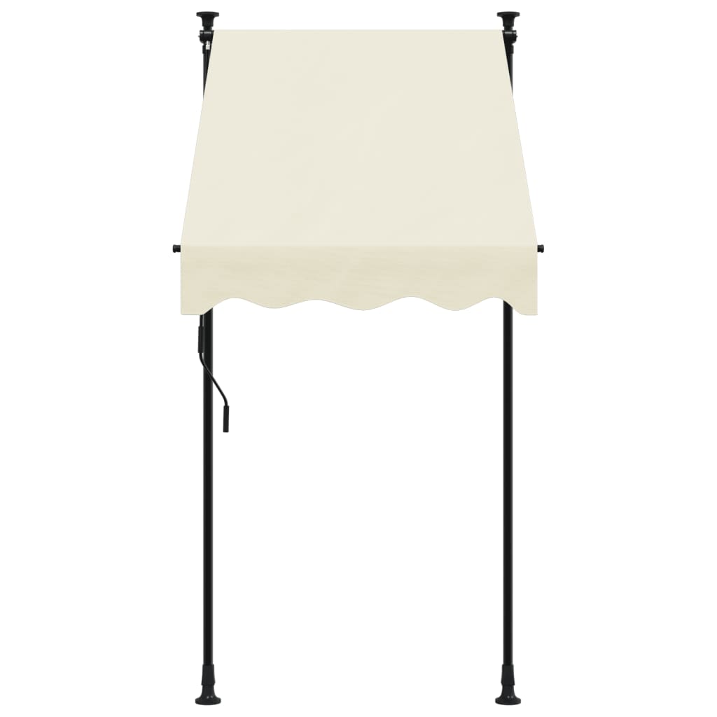 Uttrekkbar markise kremhvit 100x150 cm stoff og stål