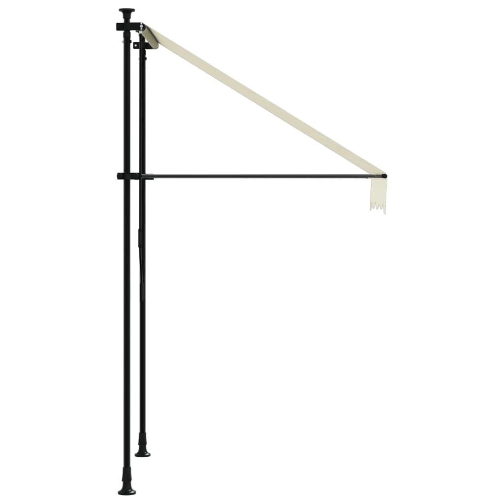 Uttrekkbar markise kremhvit 100x150 cm stoff og stål