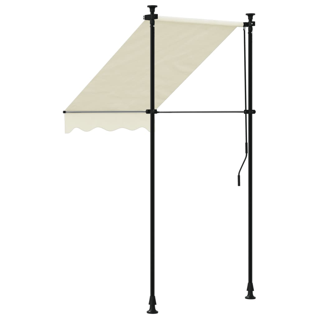 Uttrekkbar markise kremhvit 100x150 cm stoff og stål