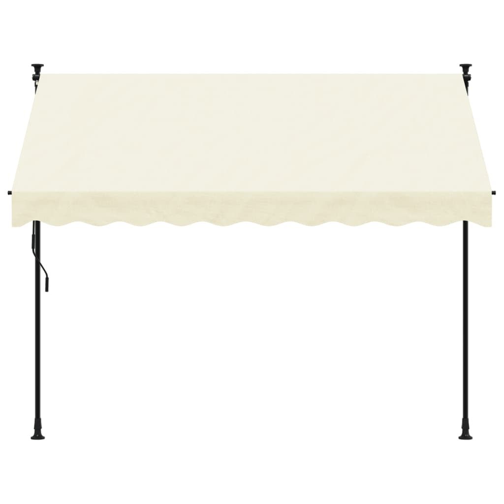 Uttrekkbar markise kremhvit 250x150 cm stoff og stål