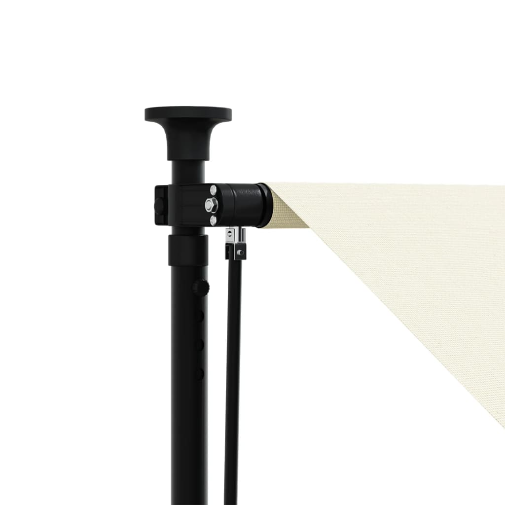 Uttrekkbar markise kremhvit 250x150 cm stoff og stål