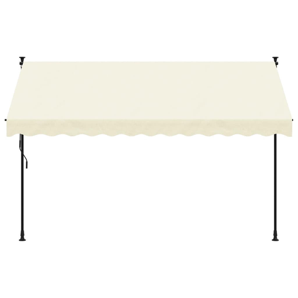 Uttrekkbar markise kremhvit 300x150 cm stoff og stål