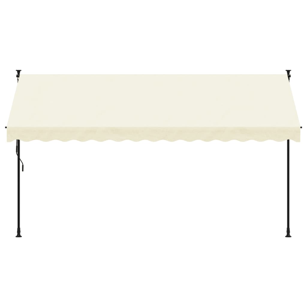 Uttrekkbar markise kremhvit 350x150 cm stoff og stål