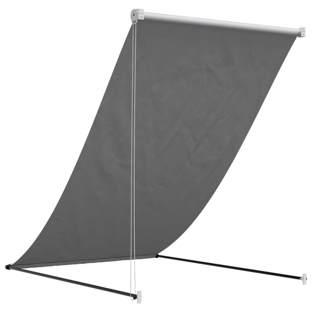 Uttrekkbar markise antrasitt 150x150 cm stoff og stål