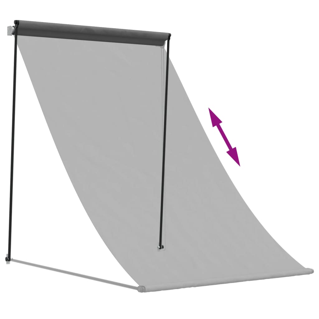 Uttrekkbar markise antrasitt 150x150 cm stoff og stål