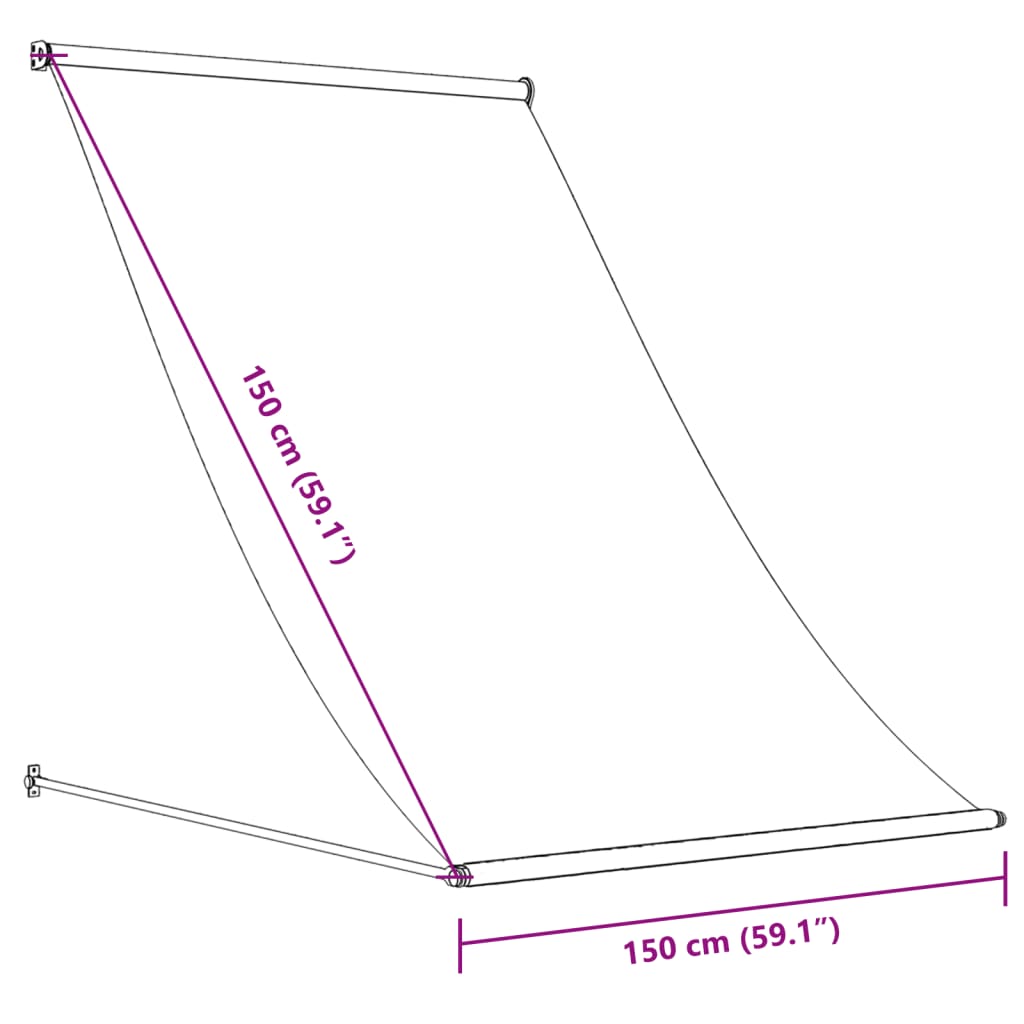 Uttrekkbar markise antrasitt 150x150 cm stoff og stål