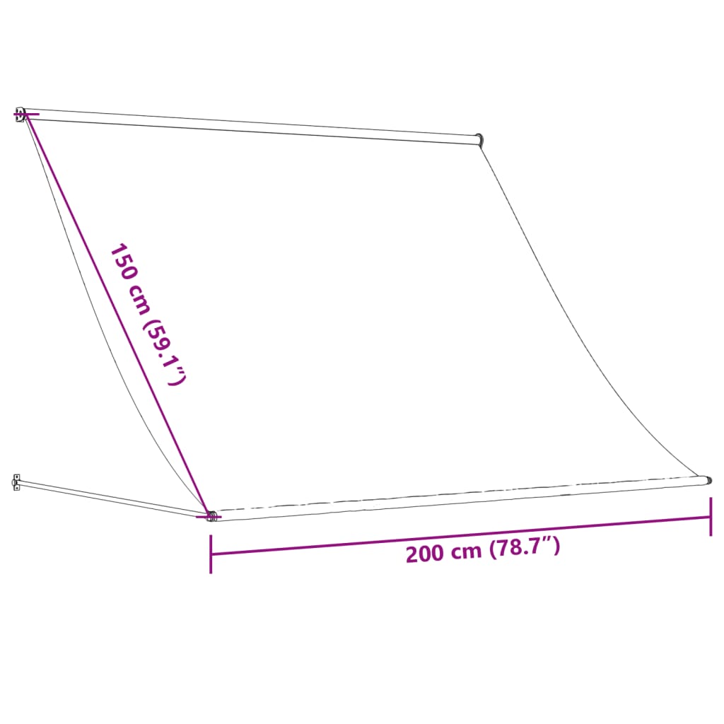 Uttrekkbar markise antrasitt 200x150 cm stoff og stål