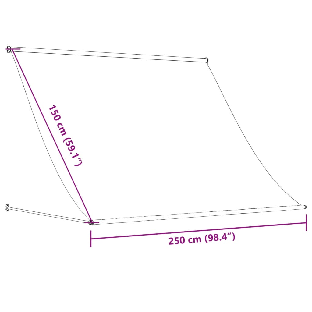Uttrekkbar markise antrasitt 250x150 cm stoff og stål