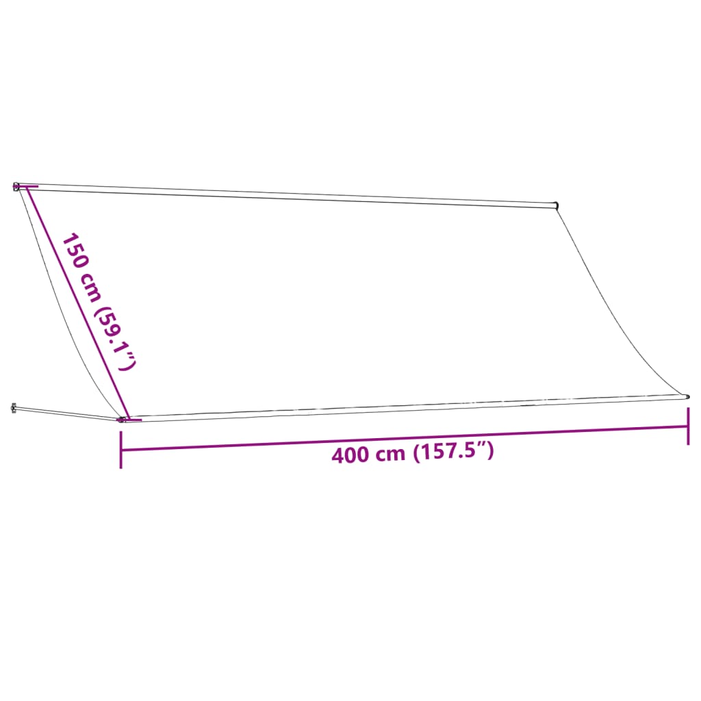 Uttrekkbar markise antrasitt 400x150 cm stoff og stål