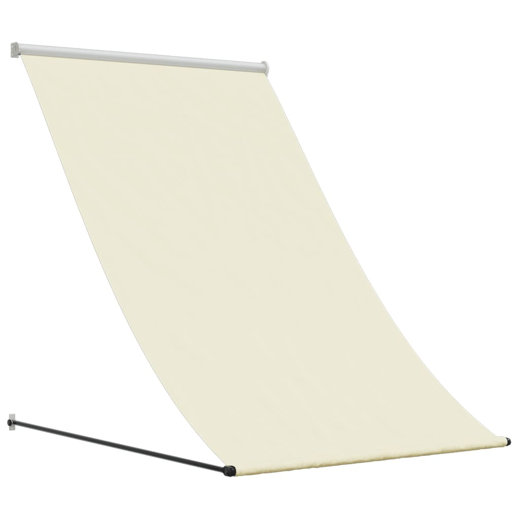 Uttrekkbar markise kremhvit 100x150 cm stoff og stål