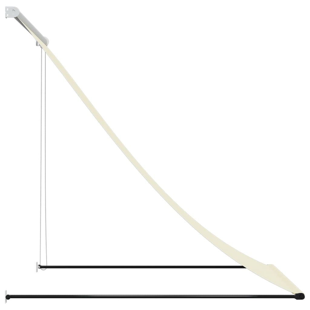 Uttrekkbar markise kremhvit 100x150 cm stoff og stål