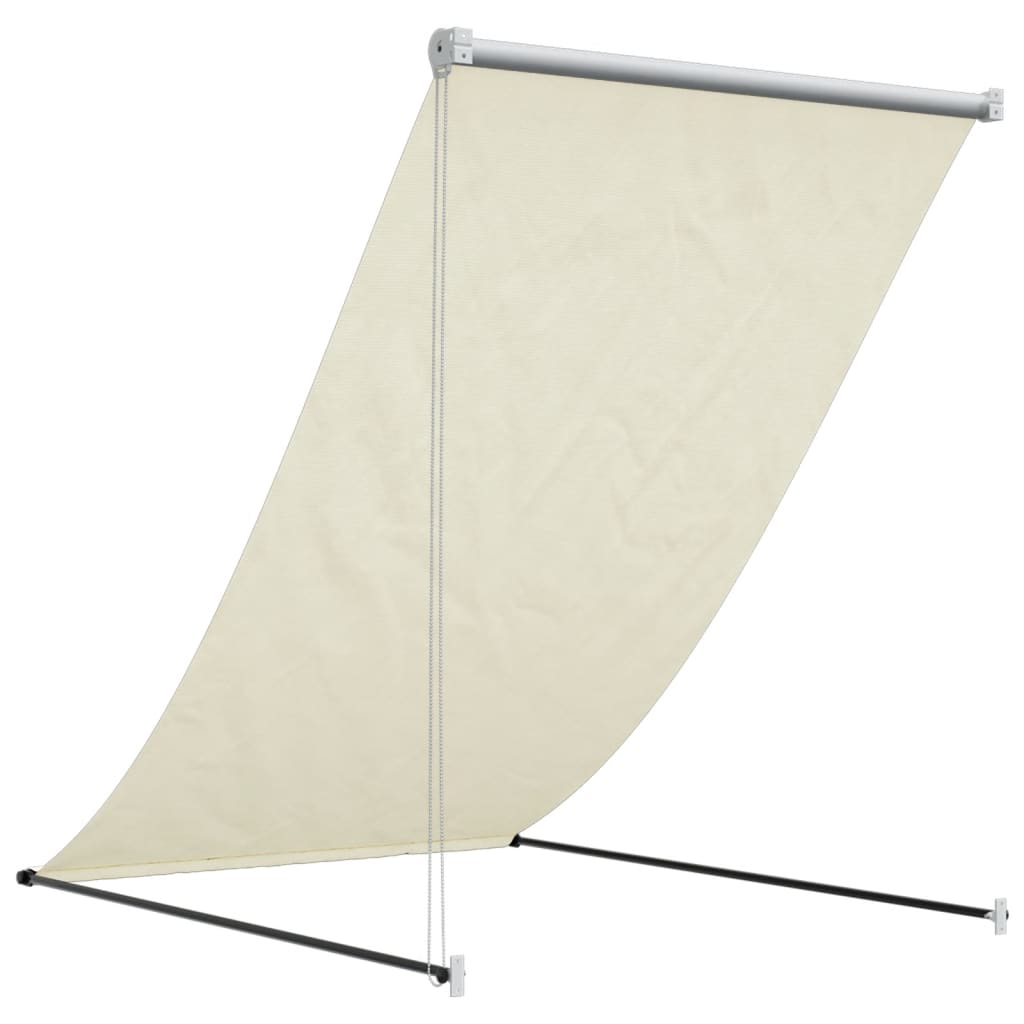 Uttrekkbar markise kremhvit 100x150 cm stoff og stål