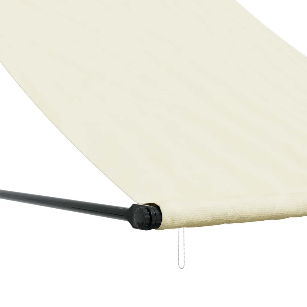 Uttrekkbar markise kremhvit 100x150 cm stoff og stål