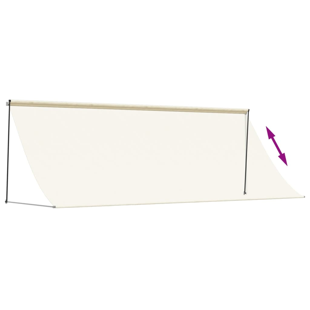 Uttrekkbar markise kremhvit 350x150 cm stoff og stål