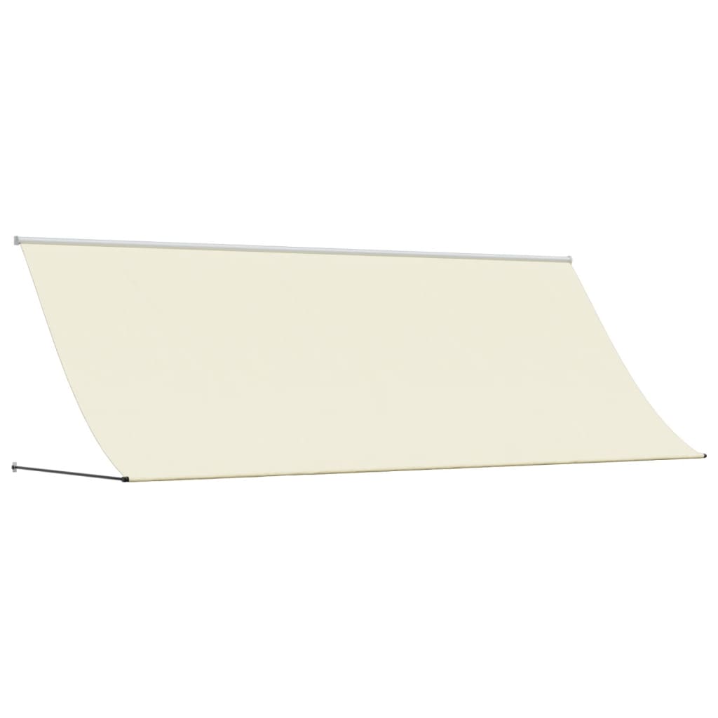 Uttrekkbar markise kremhvit 400x150 cm stoff og stål
