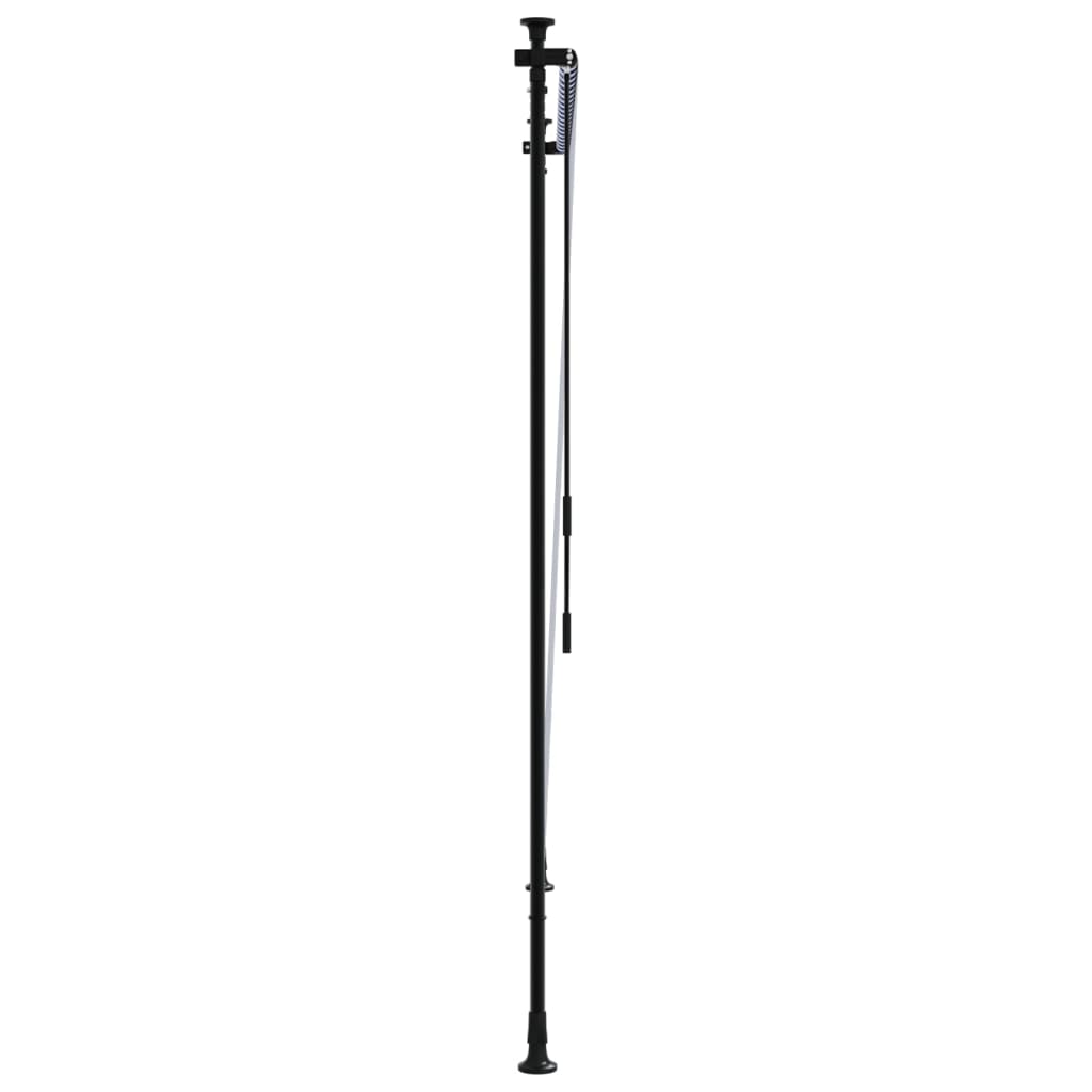 Utendørs rullegardin blå og hvit 200x270 cm stoff og stål