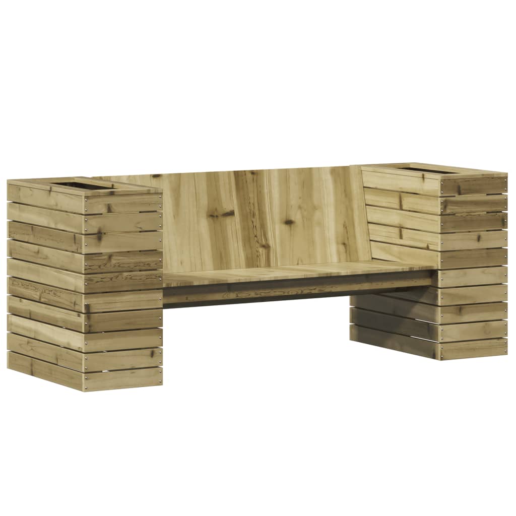 Benk med plantekasser 167,5x60x65 cm impregnert furu