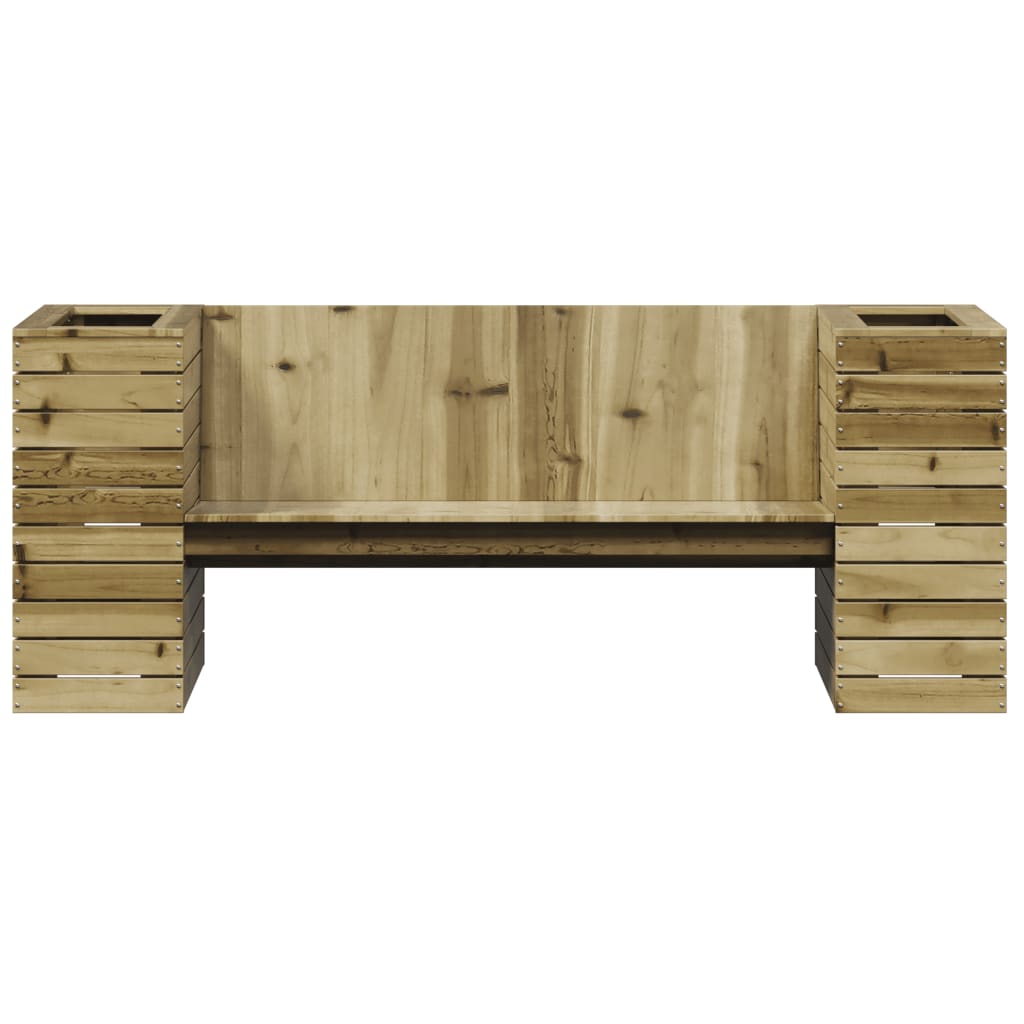 Benk med plantekasser 167,5x60x65 cm impregnert furu