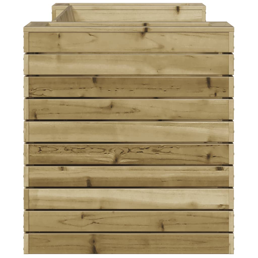 Benk med plantekasser 167,5x60x65 cm impregnert furu