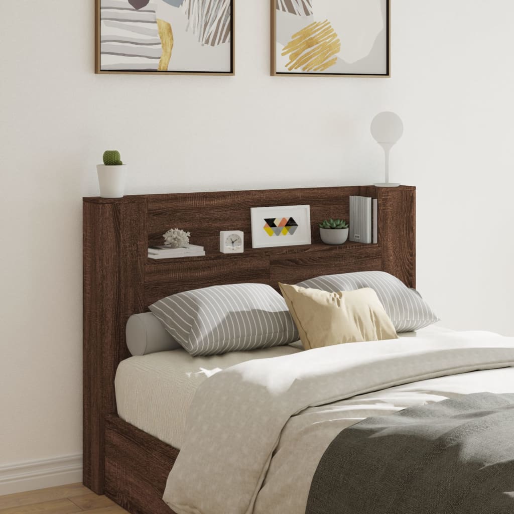 Hodegavl Skap Med Led Brun Eik 140X16,5X103,5 Cm
