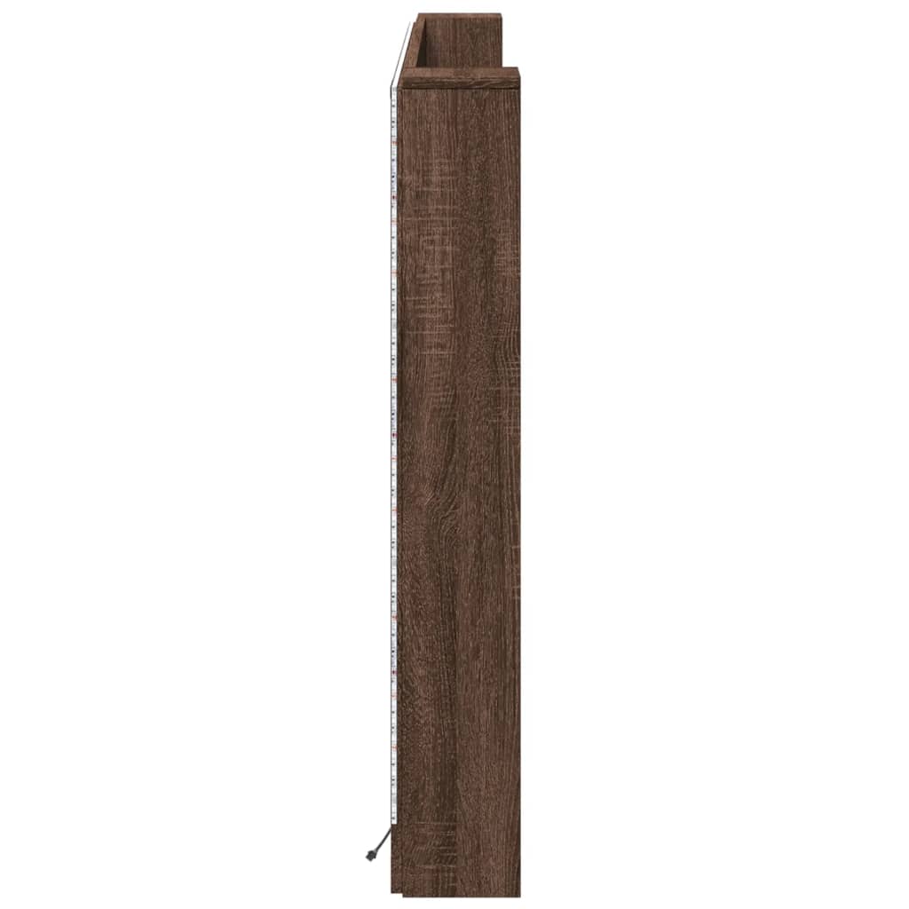 Hodegavl Skap Med Led Brun Eik 180X16,5X103,5 Cm