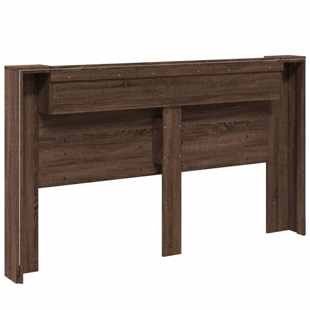 Hodegavl Skap Med Led Brun Eik 180X16,5X103,5 Cm