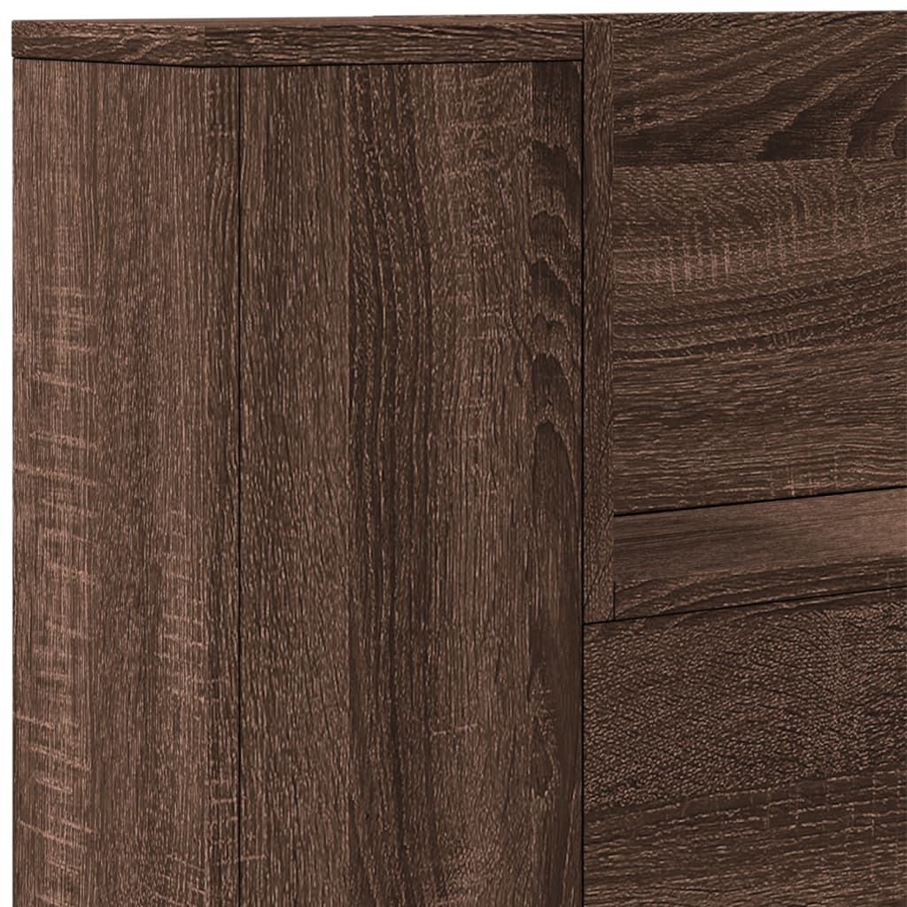 Hodegavl Skap Med Led Brun Eik 180X16,5X103,5 Cm