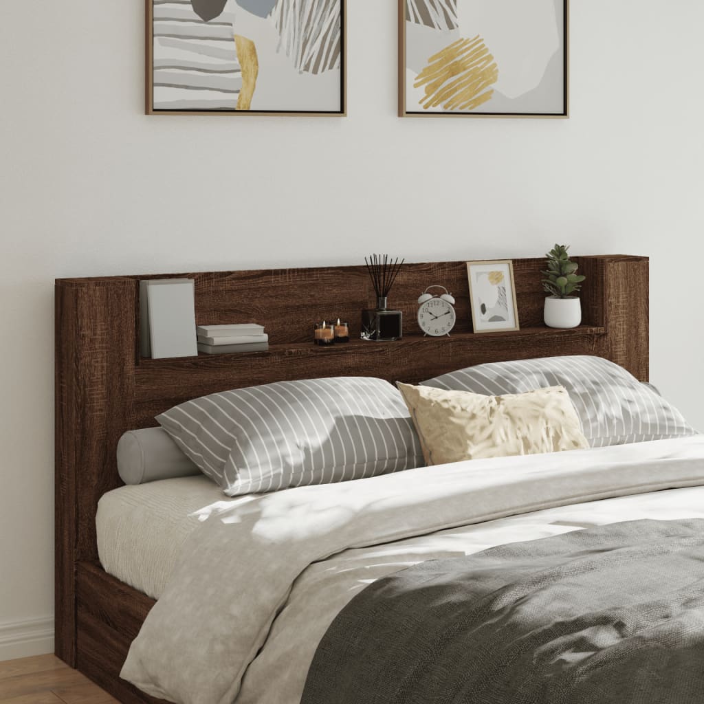 Hodegavl Skap Med Led Brun Eik 200X16,5X103,5 Cm