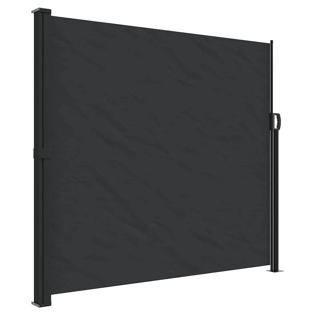 Uttrekkbar sidemarkise svart 180x500 cm