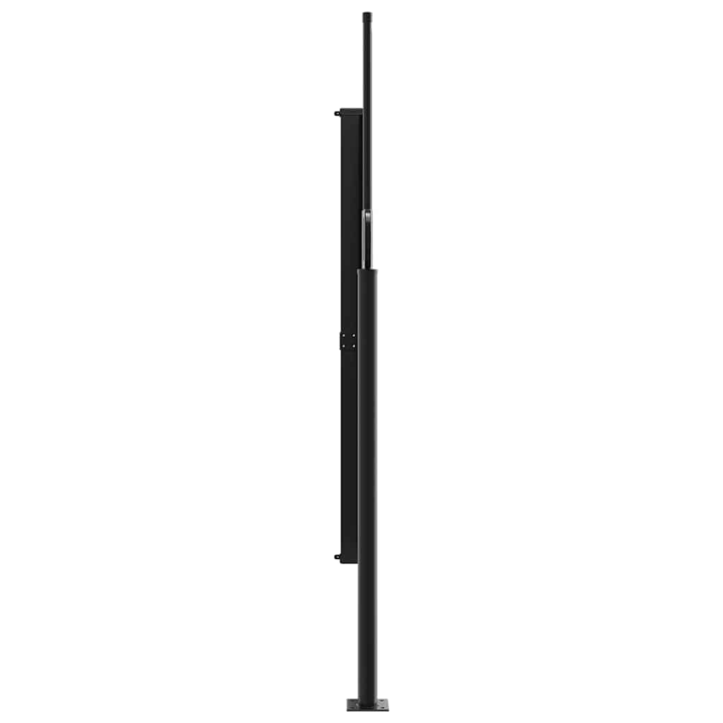 Uttrekkbar sidemarkise svart 180x500 cm