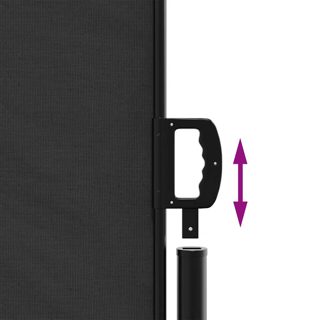 Uttrekkbar sidemarkise svart 180x500 cm