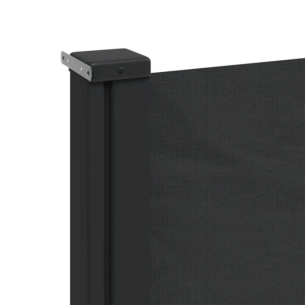 Uttrekkbar sidemarkise svart 180x500 cm