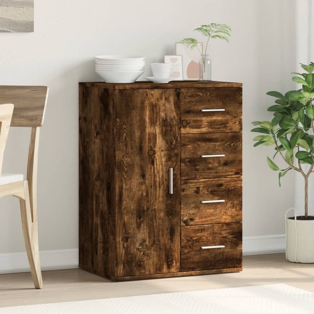 Skjenk Røkt Eik 59X39X80 Cm Konstruert Tre
