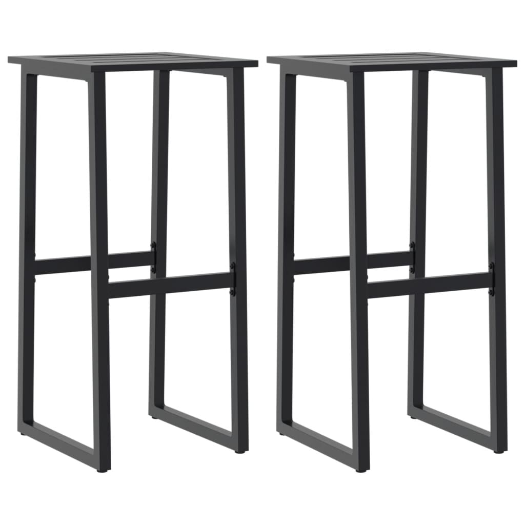Barkrakker 2 stk svart 38x38x80 cm pulverlakkert stål